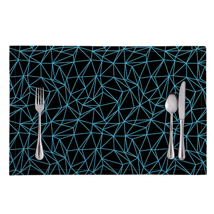 Black And Blue Geometric Mosaic Print Placemat