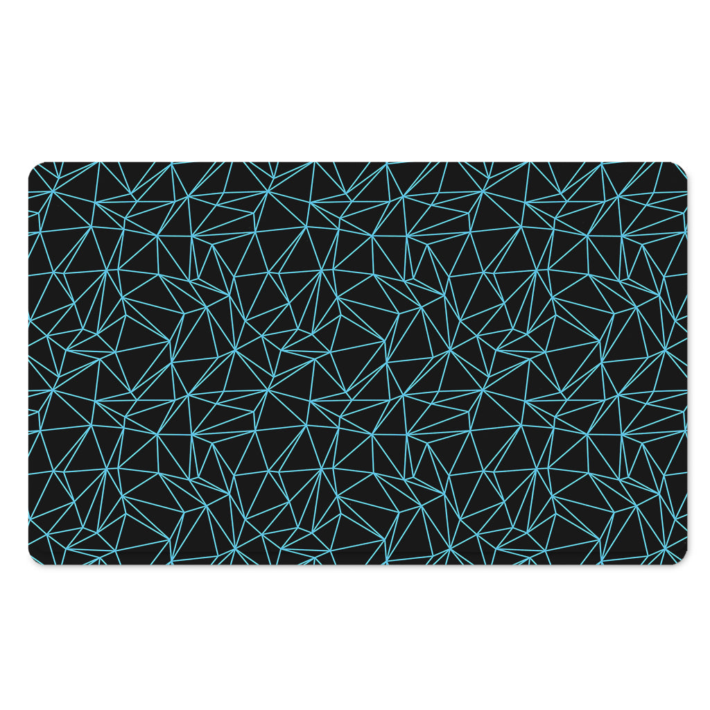 Black And Blue Geometric Mosaic Print Polyester Doormat