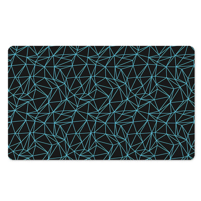 Black And Blue Geometric Mosaic Print Polyester Doormat
