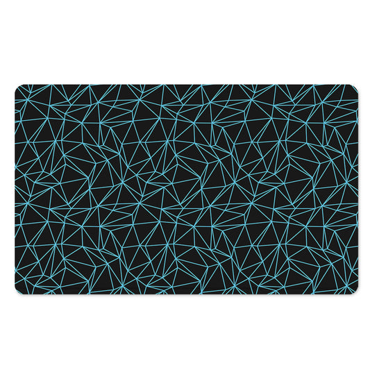 Black And Blue Geometric Mosaic Print Polyester Doormat