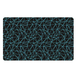 Black And Blue Geometric Mosaic Print Polyester Doormat
