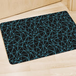 Black And Blue Geometric Mosaic Print Polyester Doormat
