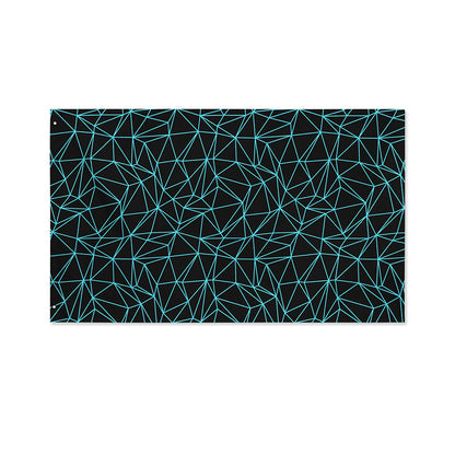 Black And Blue Geometric Mosaic Print Polyester Flag