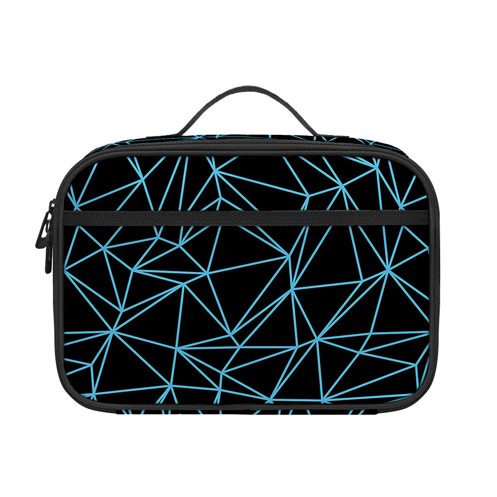 Black And Blue Geometric Mosaic Print Portable Lunch Bag