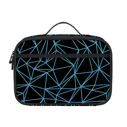 Black And Blue Geometric Mosaic Print Portable Lunch Bag