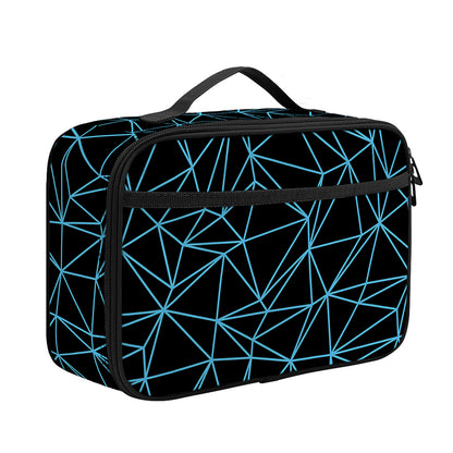 Black And Blue Geometric Mosaic Print Portable Lunch Bag
