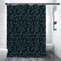 Black And Blue Geometric Mosaic Print Premium Shower Curtain
