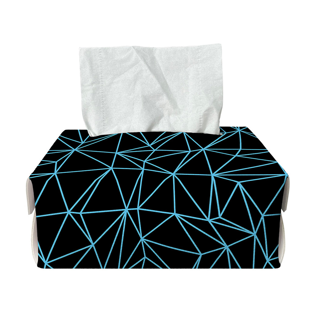 Black And Blue Geometric Mosaic Print Rectangle Tissue Box Cover