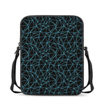 Black And Blue Geometric Mosaic Print Rectangular Crossbody Bag