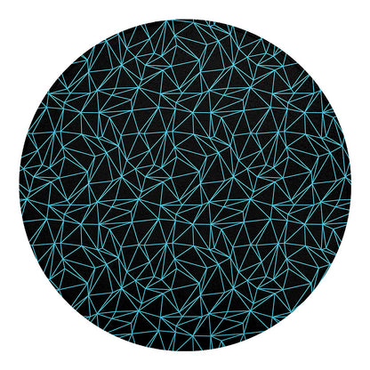 Black And Blue Geometric Mosaic Print Round Blanket