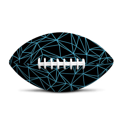 Black And Blue Geometric Mosaic Print Rugby Ball