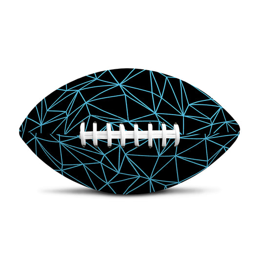 Black And Blue Geometric Mosaic Print Rugby Ball