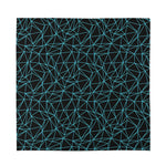Black And Blue Geometric Mosaic Print Silk Bandana