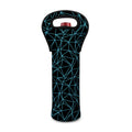Black And Blue Geometric Mosaic Print Single Neoprene Wine Tote