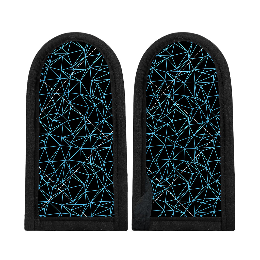 Black And Blue Geometric Mosaic Print Skillet Handle Cover