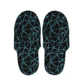 Black And Blue Geometric Mosaic Print Slippers