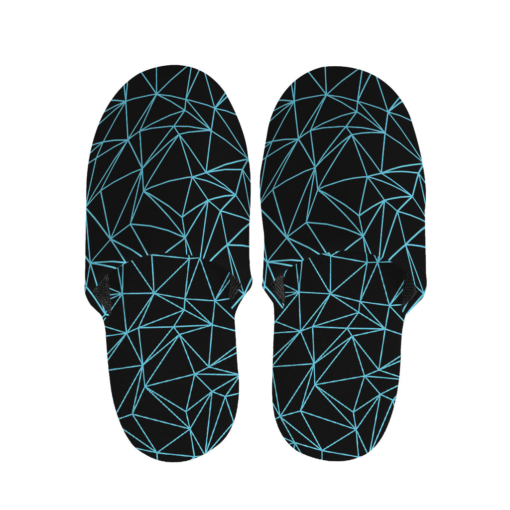 Black And Blue Geometric Mosaic Print Slippers
