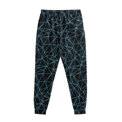 Black And Blue Geometric Mosaic Print Sweatpants