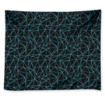 Black And Blue Geometric Mosaic Print Tapestry