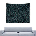 Black And Blue Geometric Mosaic Print Tapestry