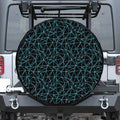 Black And Blue Geometric Mosaic Print Tire Cover