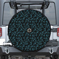 Black And Blue Geometric Mosaic Print Tire Cover With Camera Hole