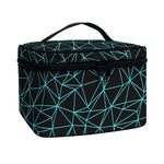 Black And Blue Geometric Mosaic Print Travel Makeup Bag