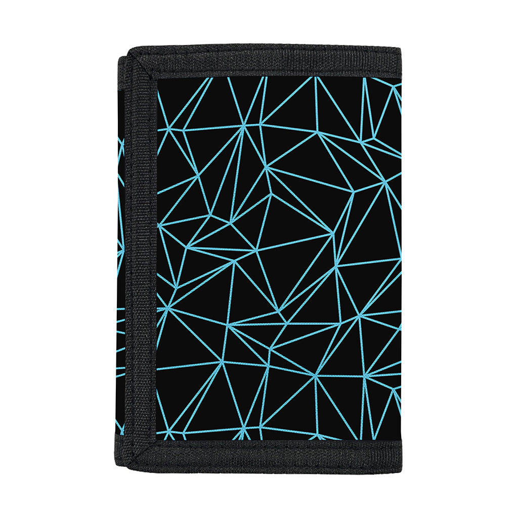 Black And Blue Geometric Mosaic Print Trifold Wallet