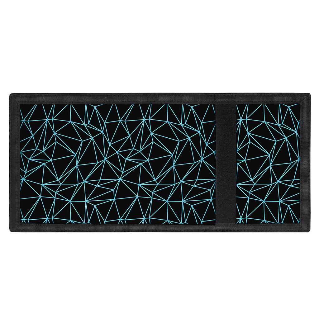 Black And Blue Geometric Mosaic Print Trifold Wallet