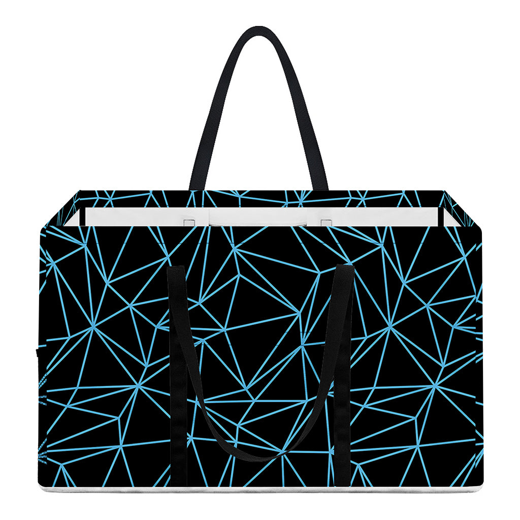 Black And Blue Geometric Mosaic Print Utility Tote Bag