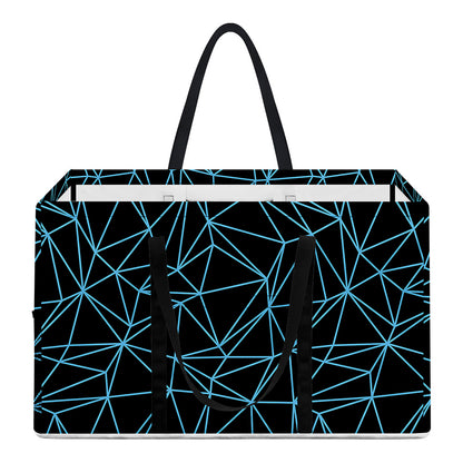 Black And Blue Geometric Mosaic Print Utility Tote Bag