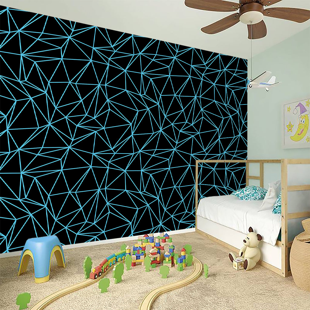 Black And Blue Geometric Mosaic Print Wall Sticker