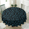 Black And Blue Geometric Mosaic Print Waterproof Round Tablecloth