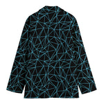 Black And Blue Geometric Mosaic Print Women's Blazer