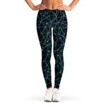 Black And Blue Geometric Mosaic Print Women's Leggings