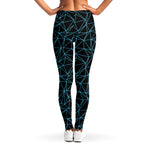 Black And Blue Geometric Mosaic Print Women's Leggings
