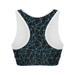 Black And Blue Geometric Mosaic Print Women's Sports Bra