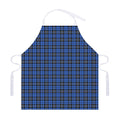 Black And Blue Tartan Pattern Print Adjustable Apron