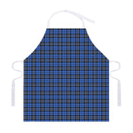 Black And Blue Tartan Pattern Print Adjustable Apron
