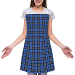 Black And Blue Tartan Pattern Print Adjustable Apron