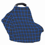 Black And Blue Tartan Pattern Print Baby Seat Cover