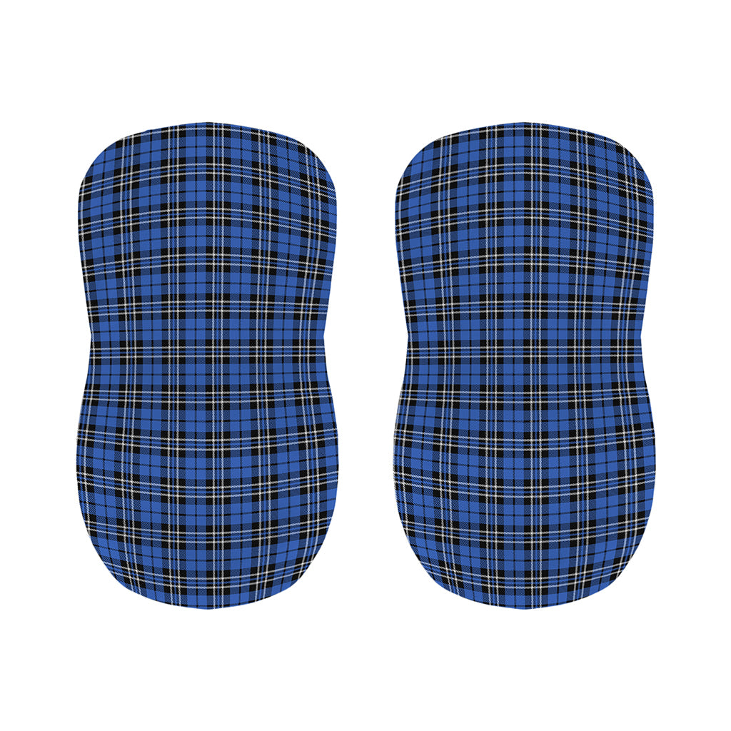 Black And Blue Tartan Pattern Print Bar Stool Covers