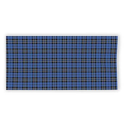 Black And Blue Tartan Pattern Print Beach Towel