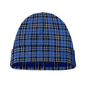 Black And Blue Tartan Pattern Print Beanie