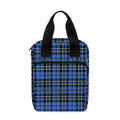 Black And Blue Tartan Pattern Print Bible Tote Bag