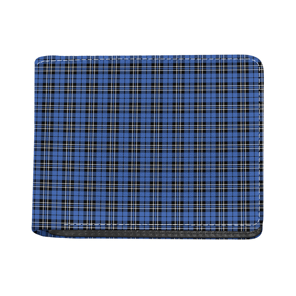 Black And Blue Tartan Pattern Print Bifold Wallet