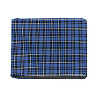 Black And Blue Tartan Pattern Print Bifold Wallet