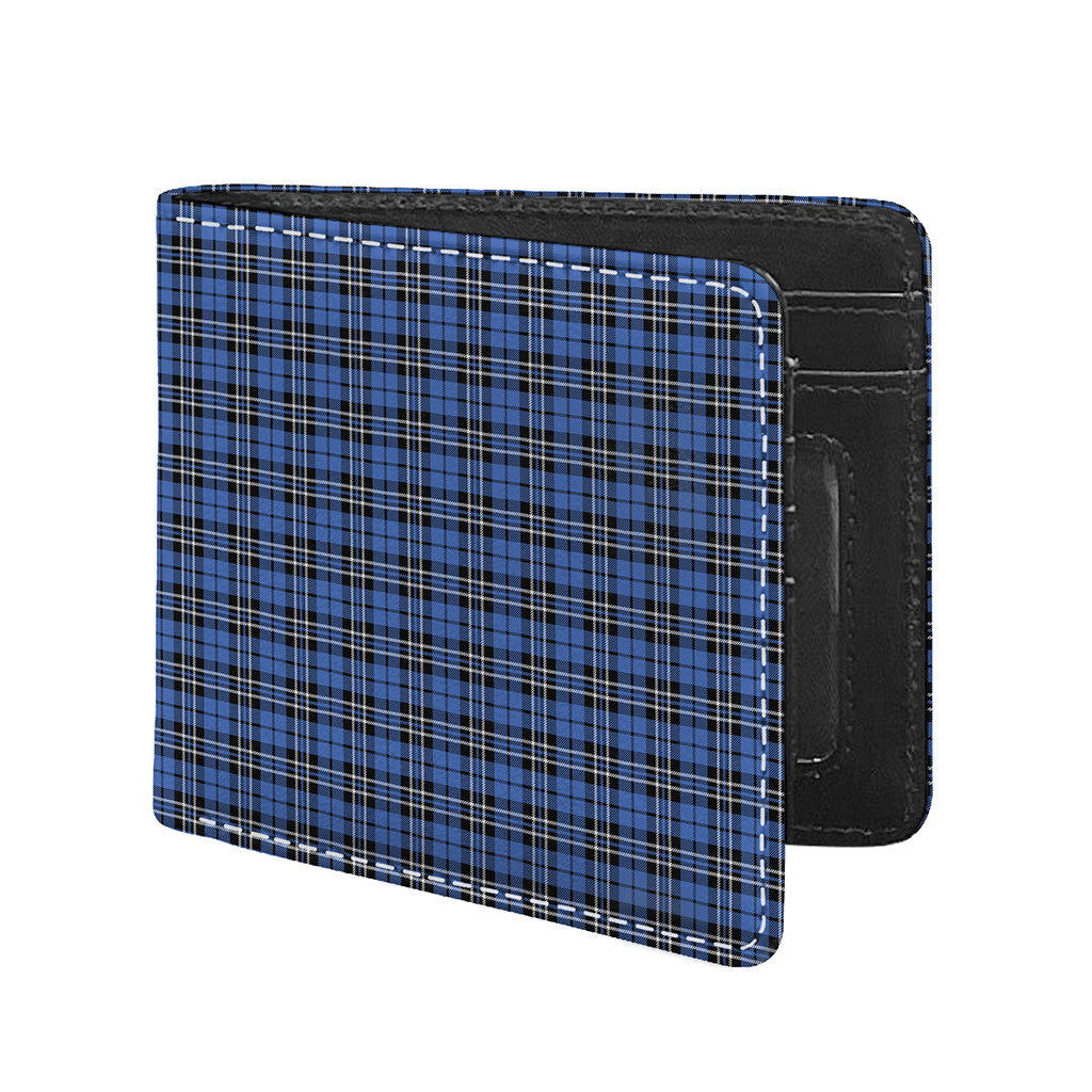 Black And Blue Tartan Pattern Print Bifold Wallet