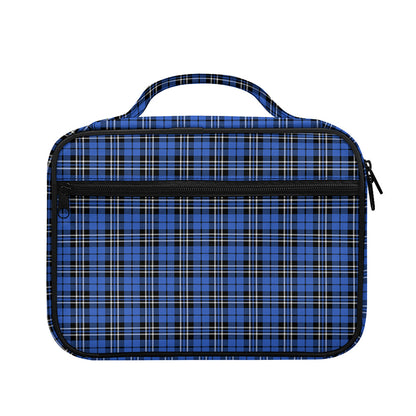 Black And Blue Tartan Pattern Print Briefcase Bible Bag