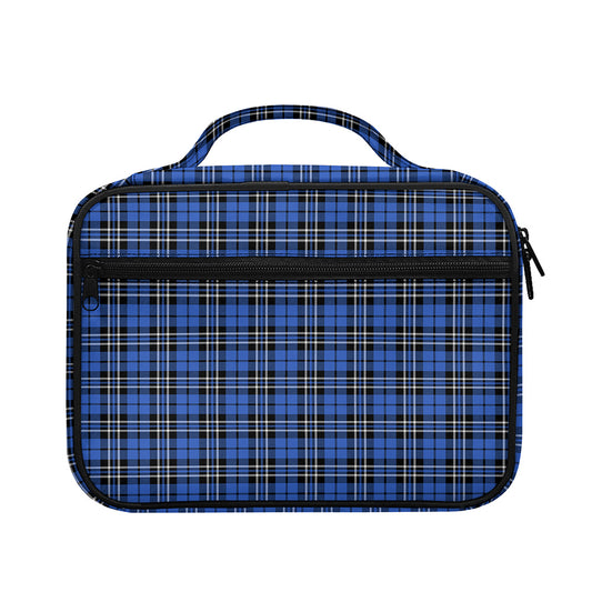 Black And Blue Tartan Pattern Print Briefcase Bible Bag